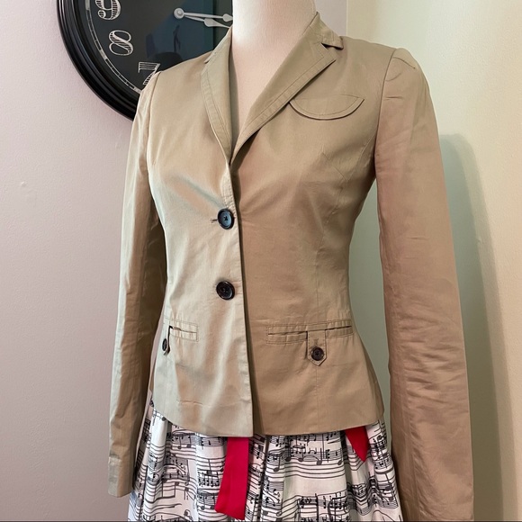 Banana Republic 00P Khaki Cotton Blazer - Picture 3 of 8